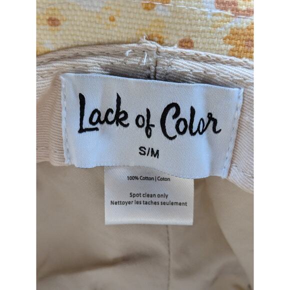 Lack of Color Bucket Hat Size S/ M Peach Bloom Floral Wide Brim Tie Chin Cotton - Picture 5 of 7